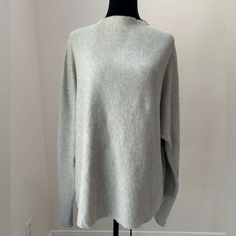perfectwhitetee Light Gray Cowl Neck Sweater